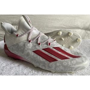 Adidas Adizero Reign Young King Red Floral Football Cleats FU6708 Mens Size 9